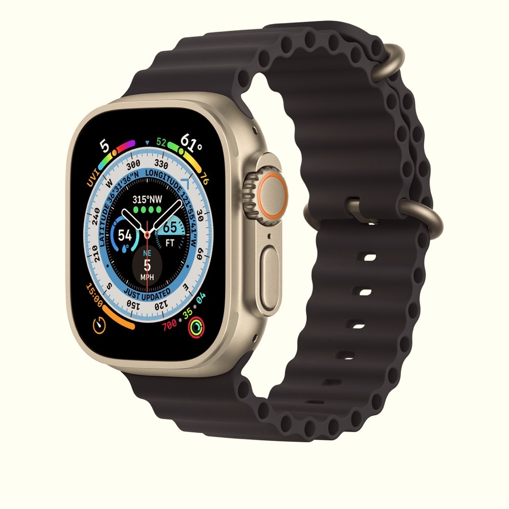 Black Apple Watch swimming band